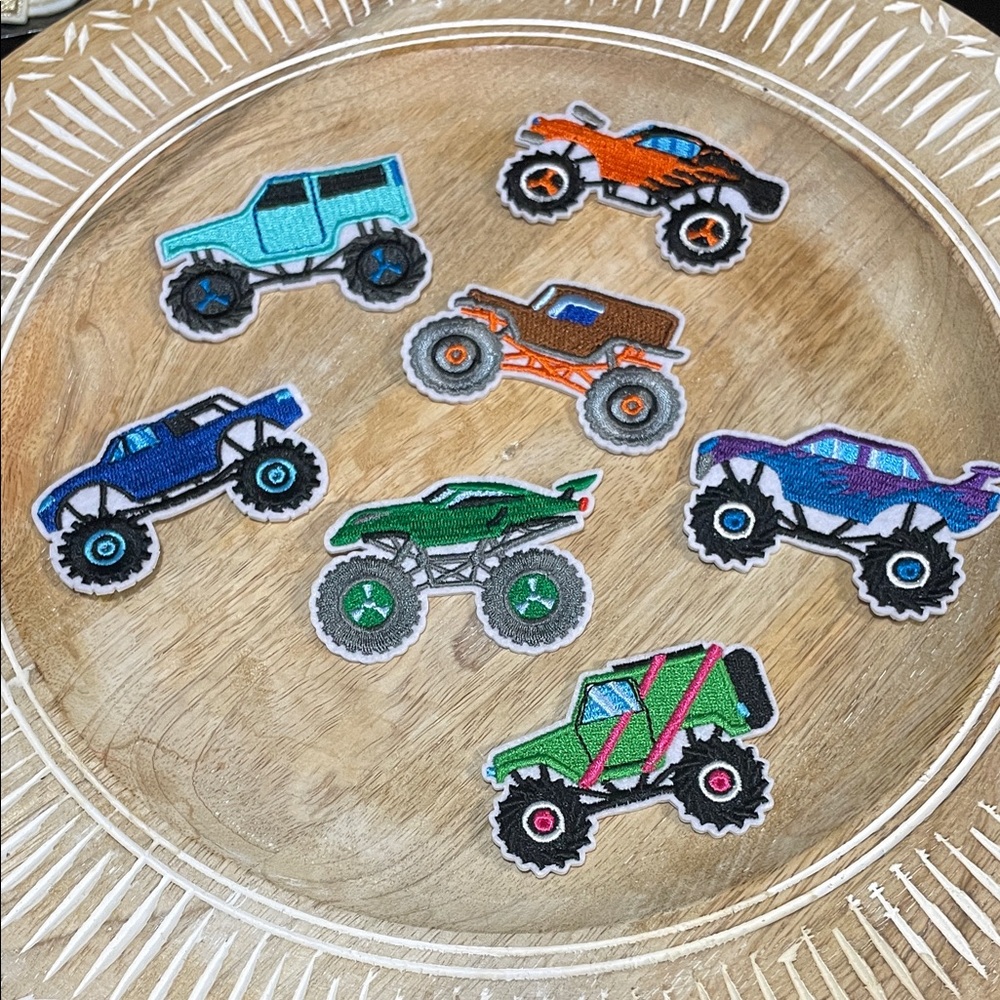 Monster Truck Embroidered Patches Set